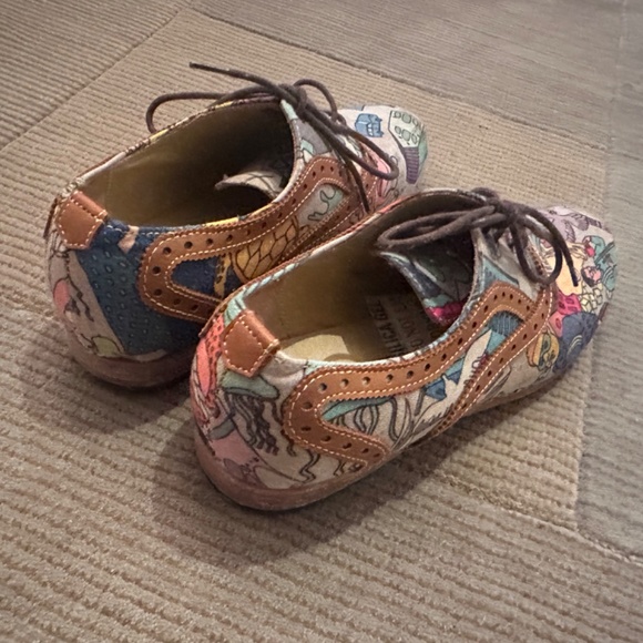 Quirky Cool Printed Brogues ( Flats - printed canvas and leather) - Picture 6 of 8